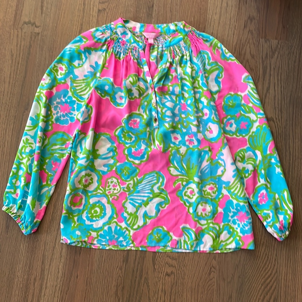 Lilly Pulitzer Elsa top- 100% silk